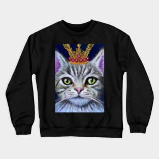 Cat with Crown Crewneck Sweatshirt